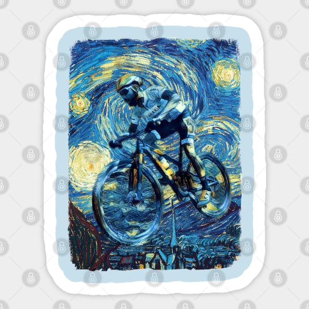 Cycle Van Gogh Style Sticker by todos